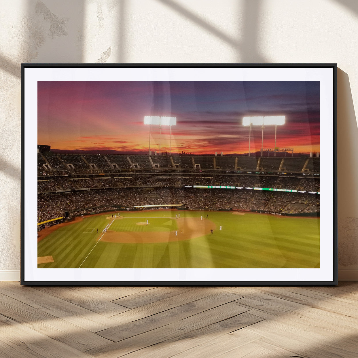 MGC-FP-36x24 - Oakland Athletics Baseball Team Print - Oakland Coliseum Stadium Wall Art Canvas Print