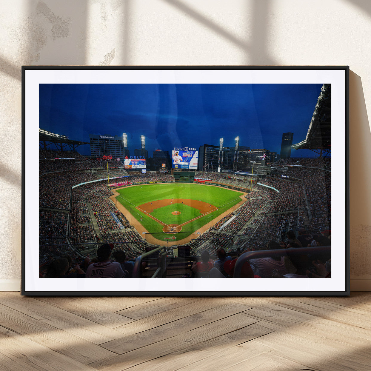 MGC-FP-36x24 - Truist Park Night Game Canvas Art - Atlanta Braves Stadium Wall Art Canvas