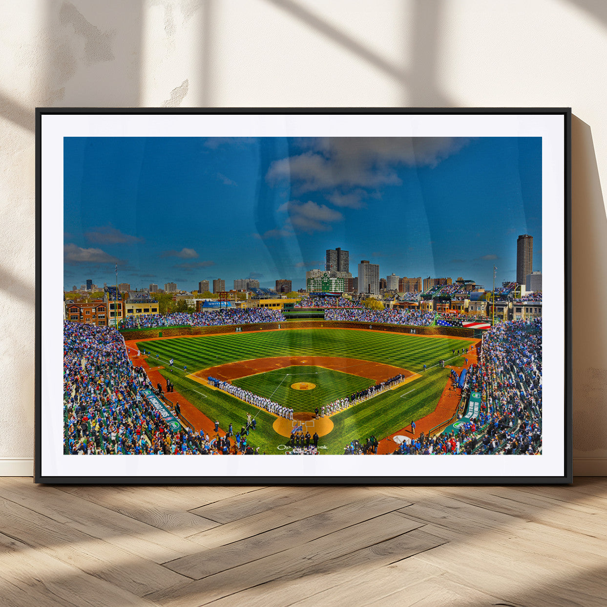 MGC-FP-36x24 - Wrigley Field Chicago Cubs Canvas Wall Art - Iconic Baseball Stadium Print for Sports Lovers - Ready