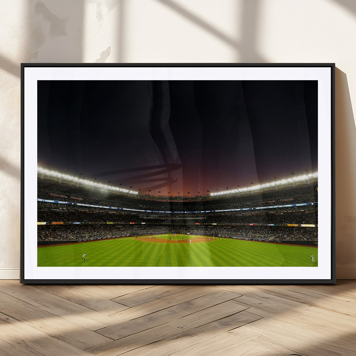 MGC-FP-36x24 - Yankee Stadium Night Game Triple Canvas, Yankee Stadium Canvas Wall Art - New York Yankees MLB Match