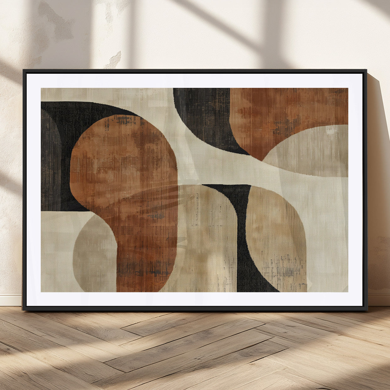 MGC-FP-36x24 - Wabi Sabi Abstract Wall Art Canvas Print | Large Minimalist Modern Geometric Wall Decor for Living