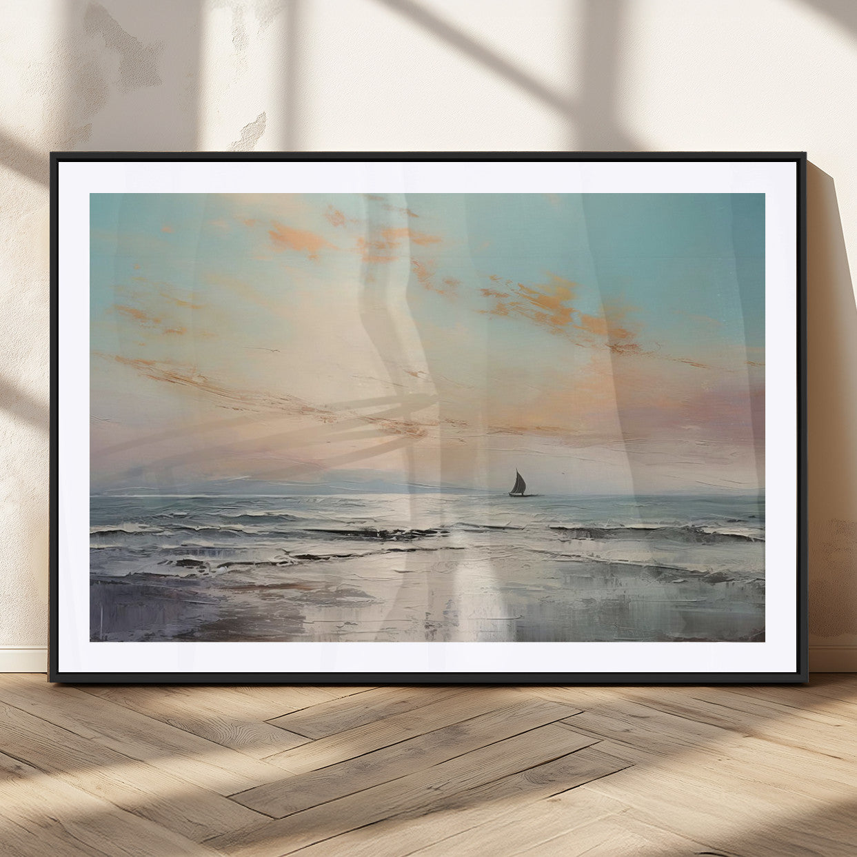 MGC-FP-36x24 - Abstract Ocean Wall Art -  Boat Wall Art Canvas Print