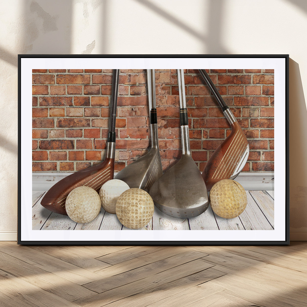 MGC-FP-36x24 - Vintage Golf Ball Wall Art Canvas Print | Golf Decor for Man Cave or Office | Ready to Hang and