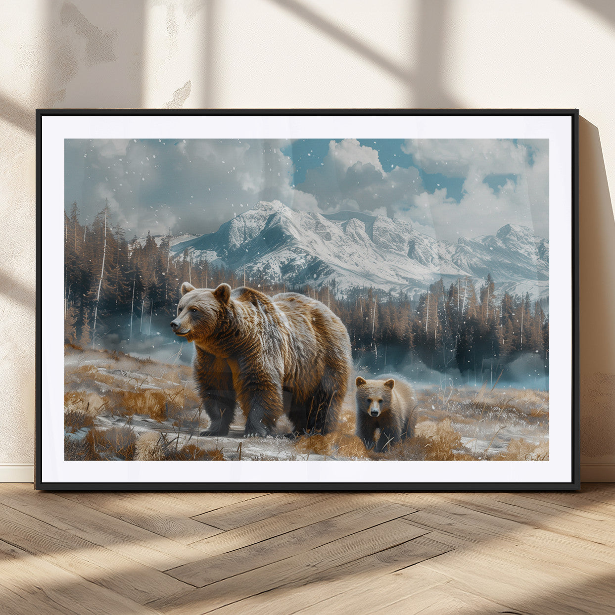 MGC-FP-36x24 - Bear and Baby Bear Wall Art Canvas Print