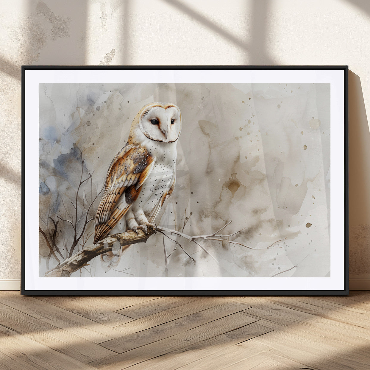 MGC-FP-36x24 - Barn Owl Wall Art | Watercolor Canvas Print | Perfect for Farmhouse Wall Decor | Ready to Hang