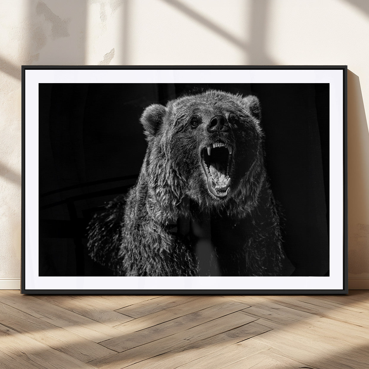 MGC-FP-36x24 - Bear Canvas Print | Wildlife Wall Art for Cabin Decor | Ready to Hang Framed