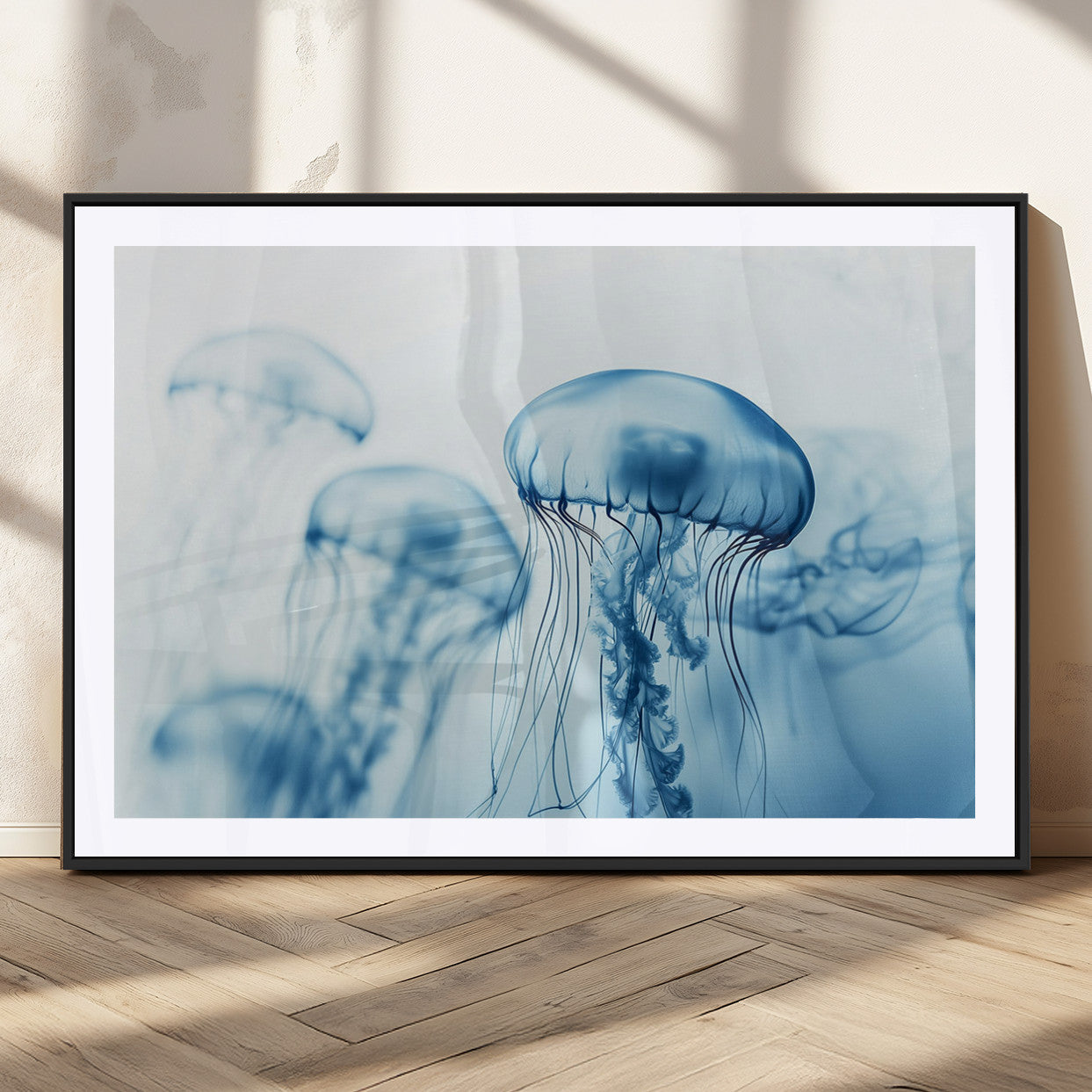 MGC-FP-36x24 - Blue Jellyfish Wall Art Canvas Print