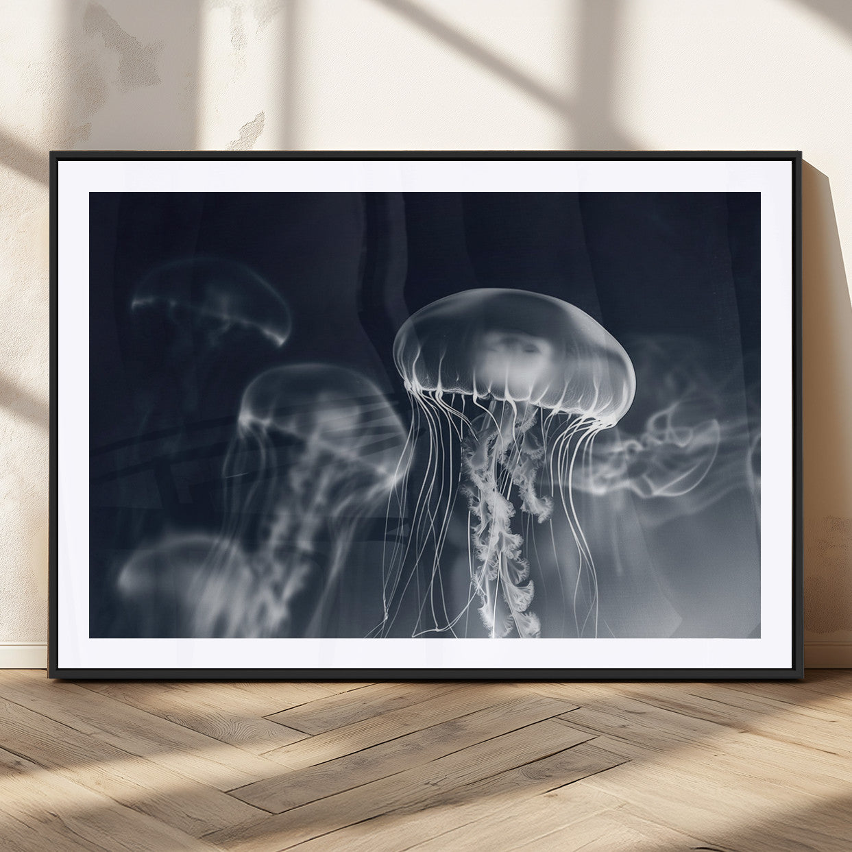 MGC-FP-36x24 - Jellyfish Wall Art Canvas Print, Modern Abstract Jellyfish Wall Decor