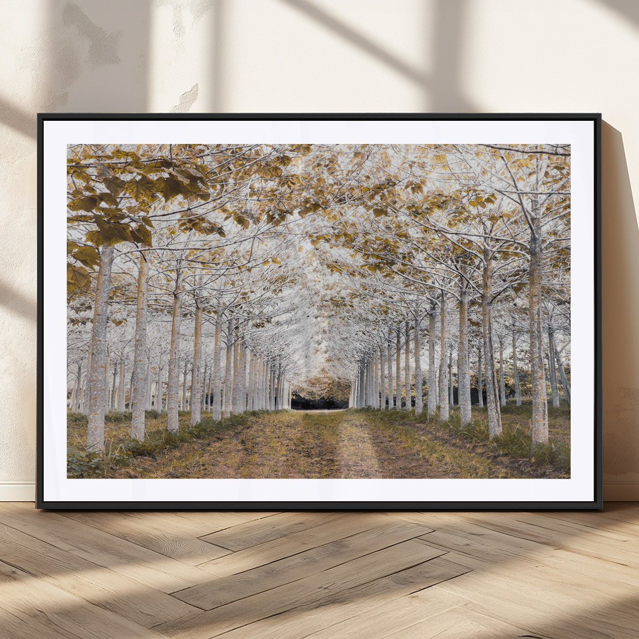 MGC-FP-36x24 - Forest Grove Wall Art | Serene Pathway Canvas Print | Ready to Hang and Framed Nature Wall Decor for