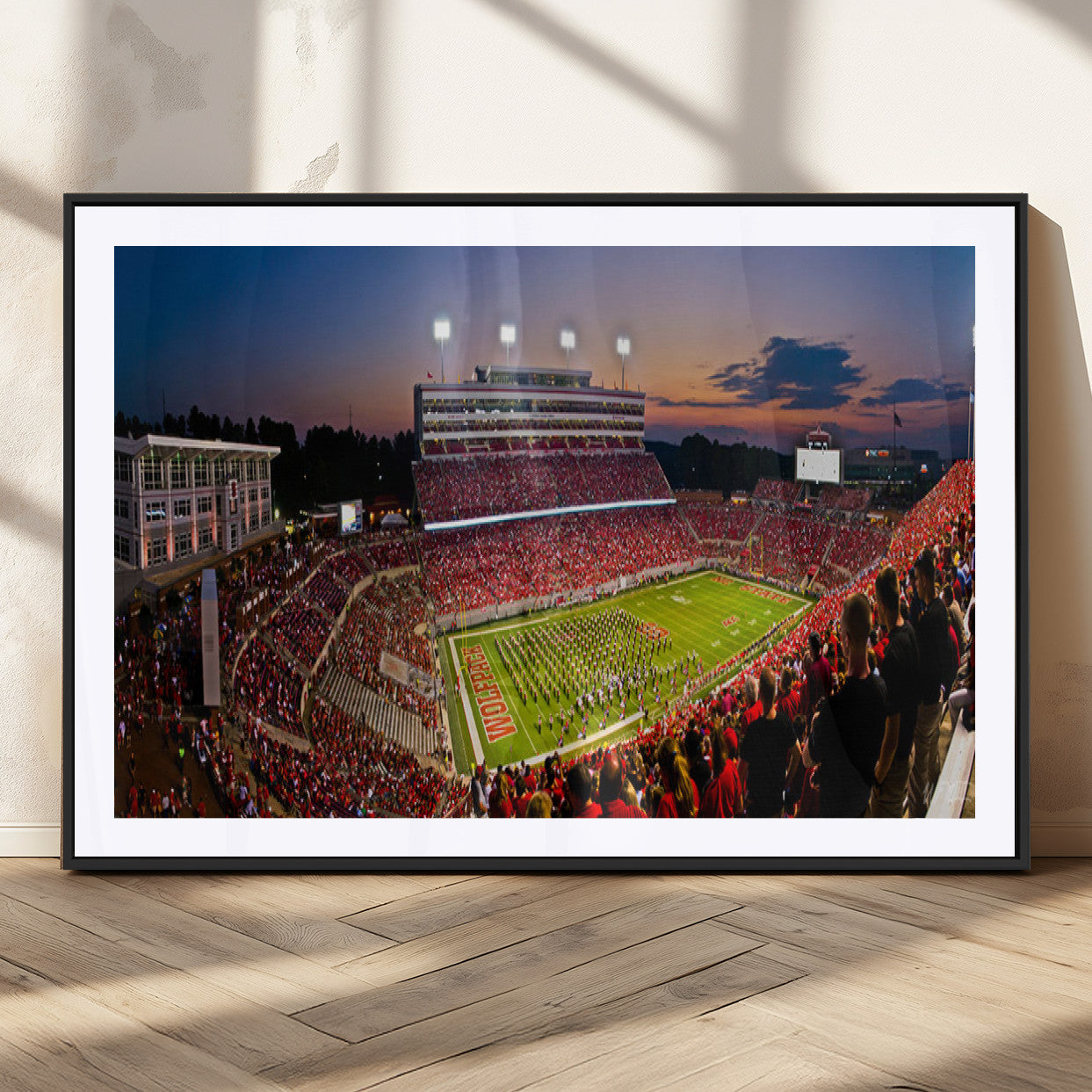 MGC-FP-36x24 - NC State Wolfpack Football Team Print - Raleigh Carter-Finley Stadium Wall Art Canvas Print