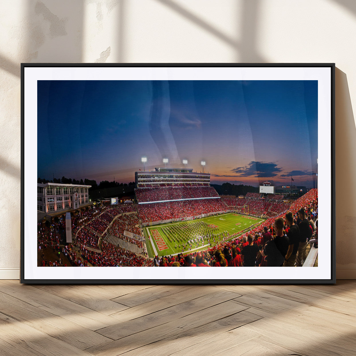 MGC-FP-36x24 - NC State Wolfpack Football Team Print - Raleigh Carter-Finley Stadium Wall Art Canvas Print