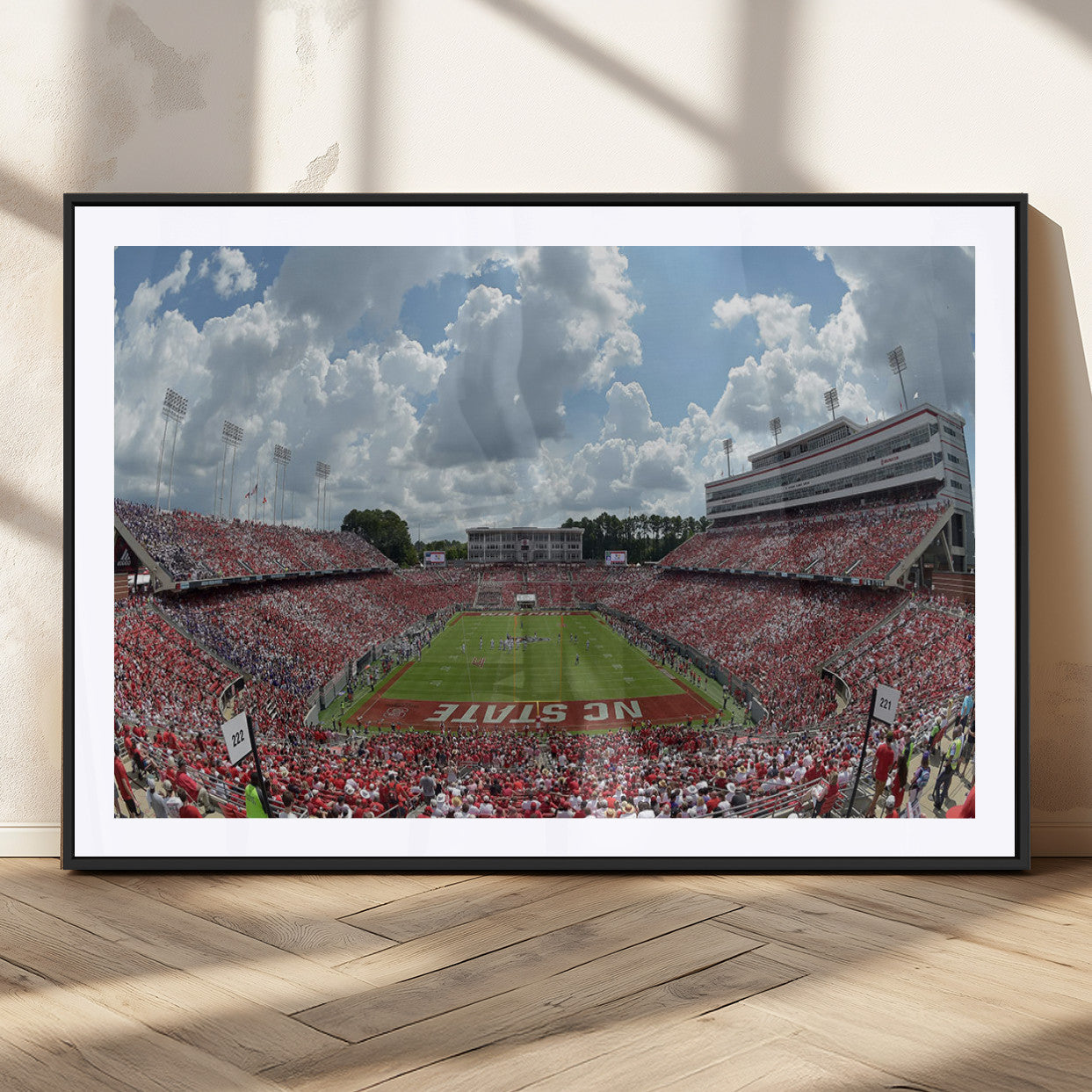 MGC-FP-36x24 - NC State Wolfpack Football Team Print Canvas- Raleigh Carter-Finley Stadium Wall Art Canvas Print