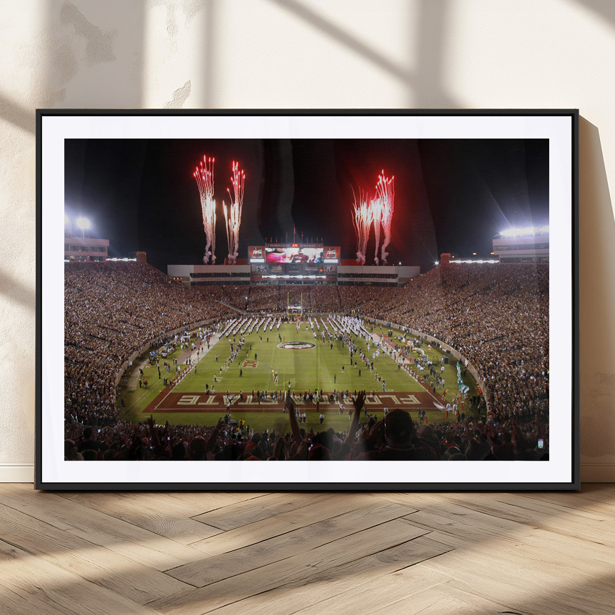 MGC-FP-36x24 - Framed Florida State Seminoles Football Team Print - Tallahassee Doak Campbell Stadium Wall Art