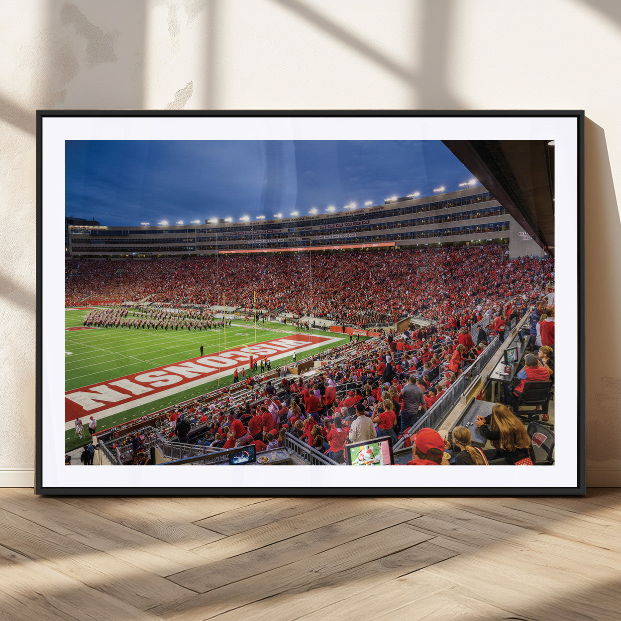 MGC-FP-36x24 - Wisconsin Badgers Football Team Print - Madison Camp Randall Stadium Wall Art, Wisconsin Badgers