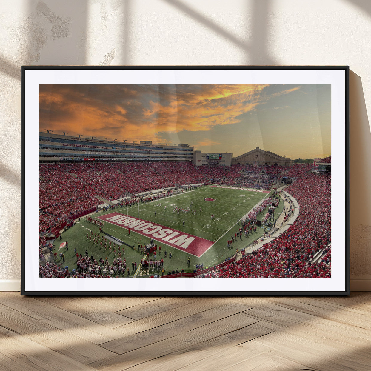 41472-MGC-FP-36x24_Black-Camp Randall Stadium Wisconsin Badgers Large Wall Art Canvas Print | College Football Stadium Wall