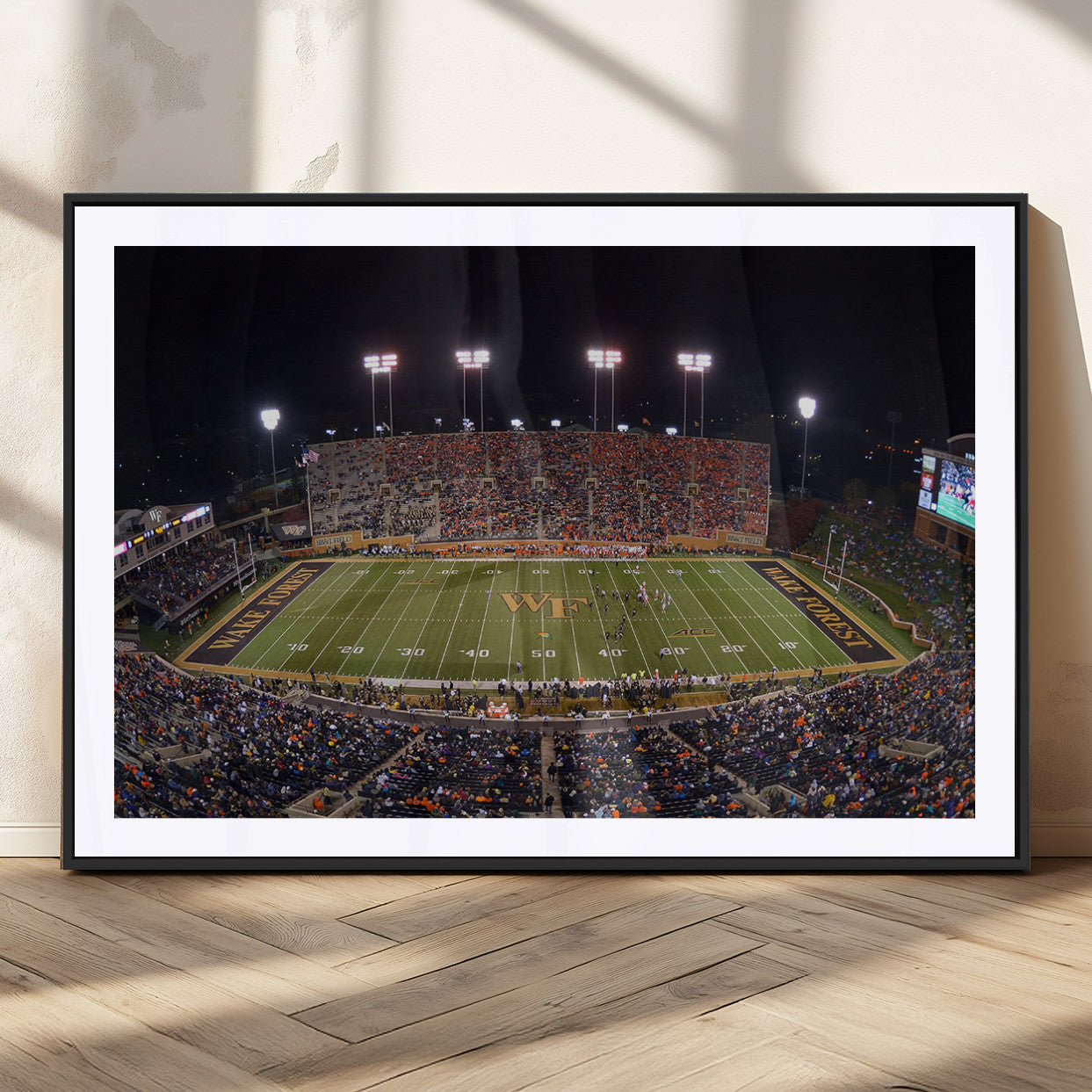 MGC-FP-36x24 - Demon Deacons Print Canvas, Football Team Print - Winston-Salem Allegacy Federal Credit Union