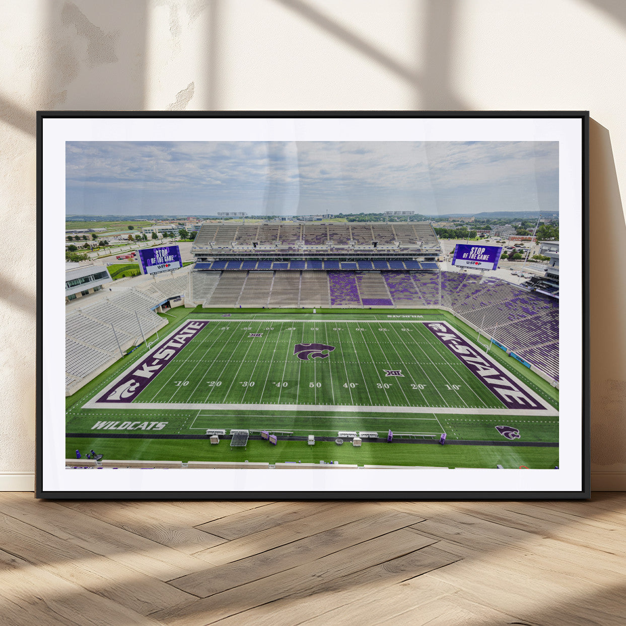 MGC-FP-36x24 - KState Wildcats Football Team Print - Manhattan Bill Snyder Family Football Stadium Wall Art Canvas