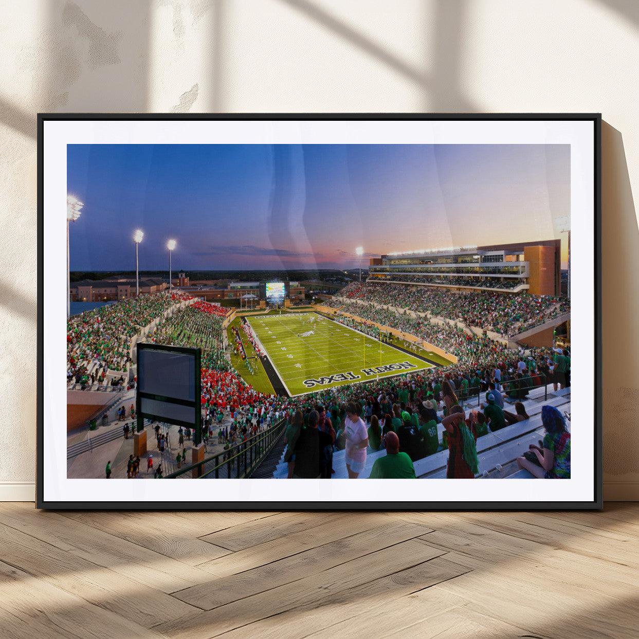 MGC-FP-36x24 - University of North Texas Mean Green Football Team Print - Denton DATCU Stadium Wall Art Canvas