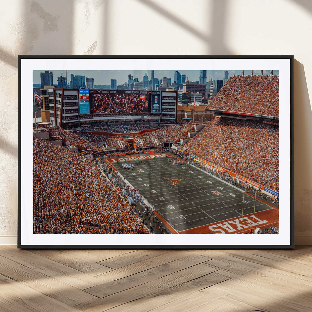 MGC-FP-36x24 - University of Texas Longhorns Football Team Print - Austin Darrell K Royal-Texas Memorial Stadium