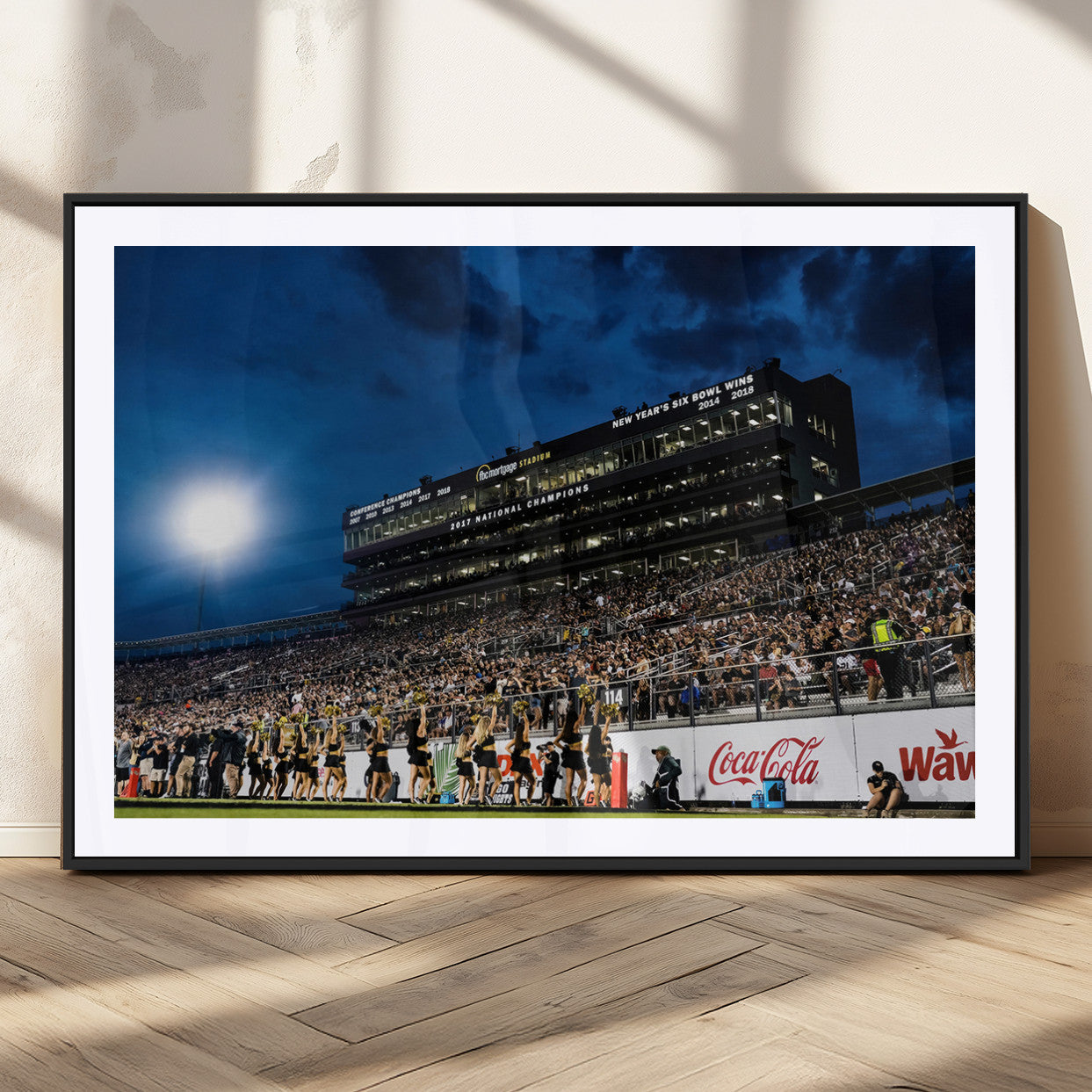 MGC-FP-36x24 - UCF Knights Football Team Print - Orlando FBC Mortgage Stadium Wall Art Canvas Print