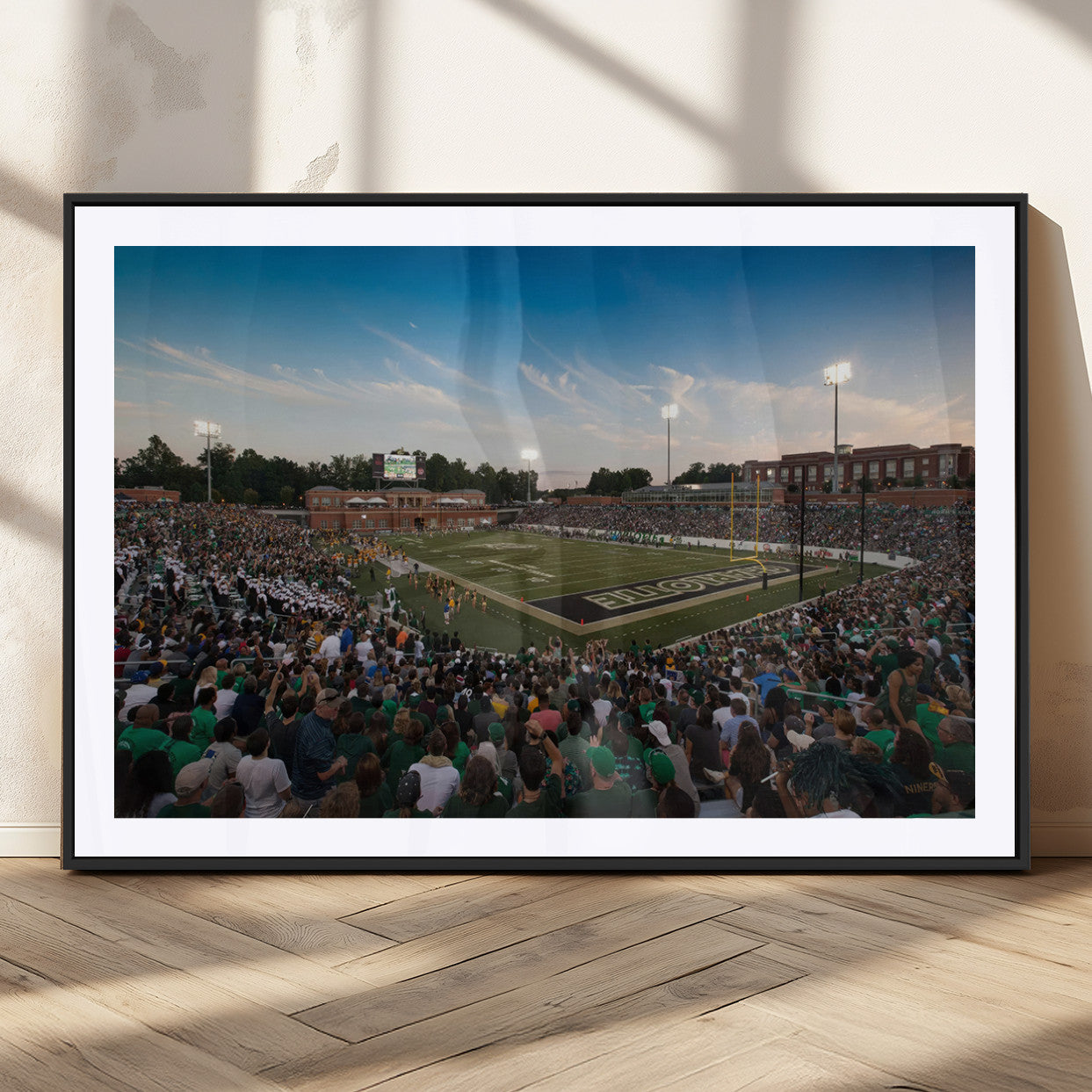 MGC-FP-36x24 - University of Charlotte 49ers Football Team Print - Charlotte Jerry Richardson Stadium Wall Art