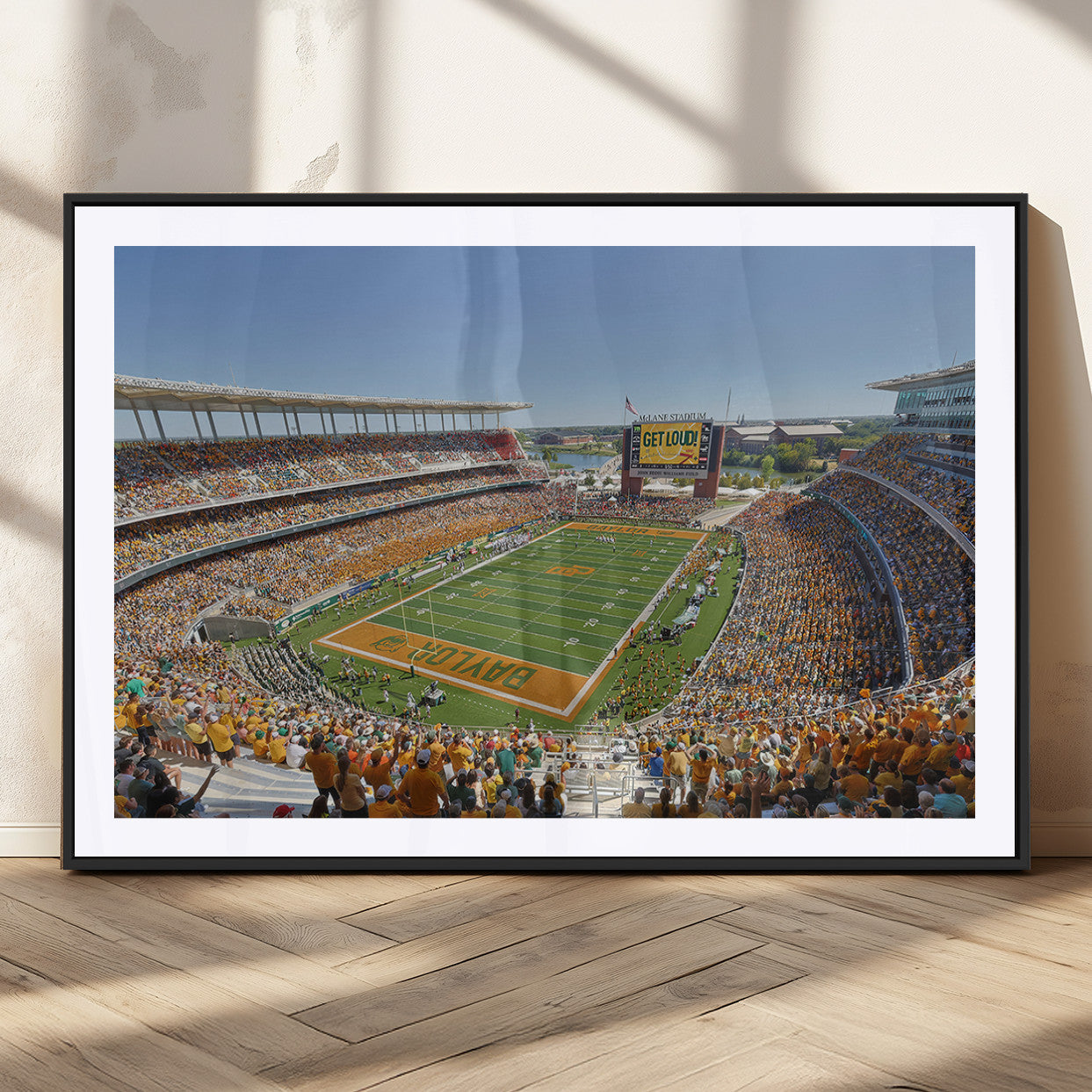 MGC-FP-36x24 - Baylor University Bears Football Team Print - Waco McLane Stadium Wall Art Canvas Print