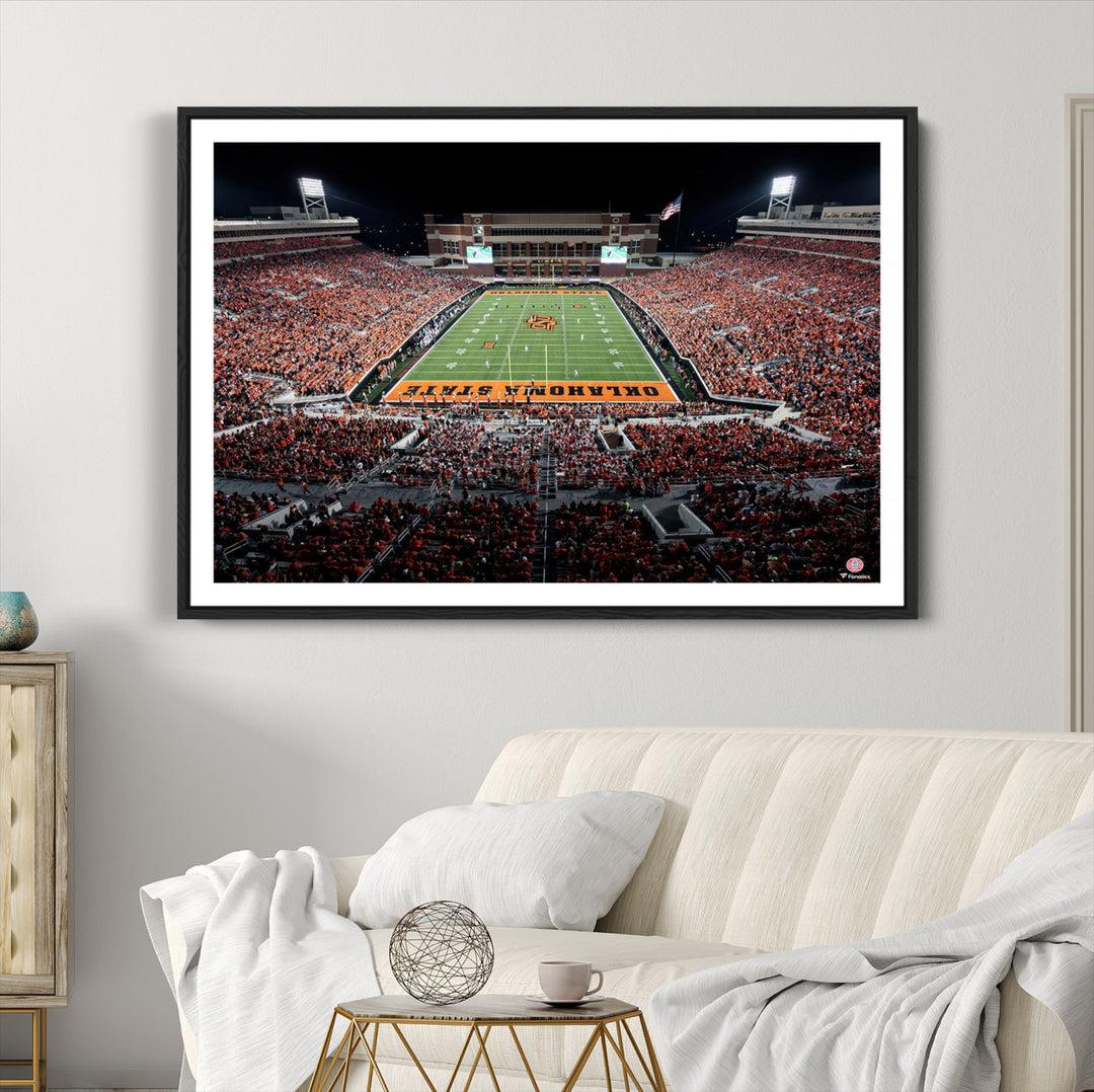 Oklahoma State Cowboys Canvas Print, Football Team Print - Stillwater Boone Pickens Stadium Wall Art Canvas Print