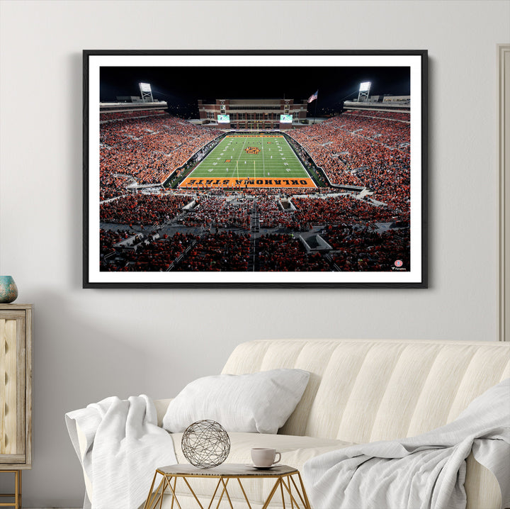 Oklahoma State Cowboys Canvas Print, Football Team Print - Stillwater Boone Pickens Stadium Wall Art Canvas Print