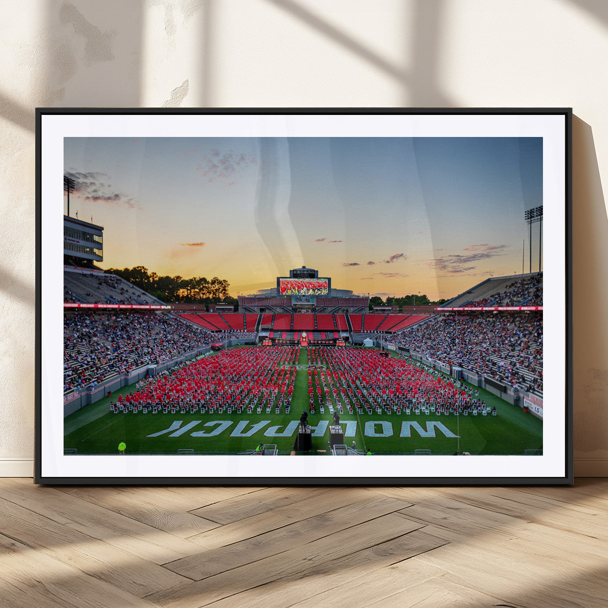 MGC-FP-36x24 - NC State Wolfpack Football Team Print Wall Art - Raleigh Carter-Finley Stadium Wall Art Canvas Print