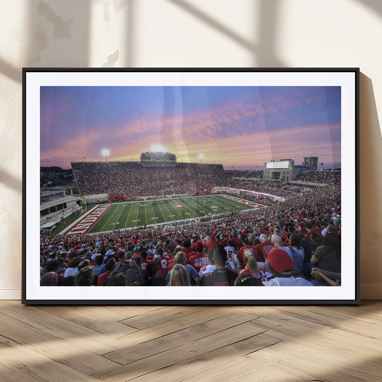 MGC-FP-36x24 - Indiana University Hoosiers Football Team Print - Bloomington Memorial Stadium Wall Art Canvas Print