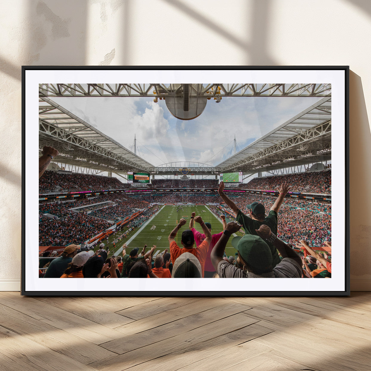 MGC-FP-36x24 - Miami Hurricanes Football Team Print - Miami Hard Rock Stadium Wall Art Canvas Print