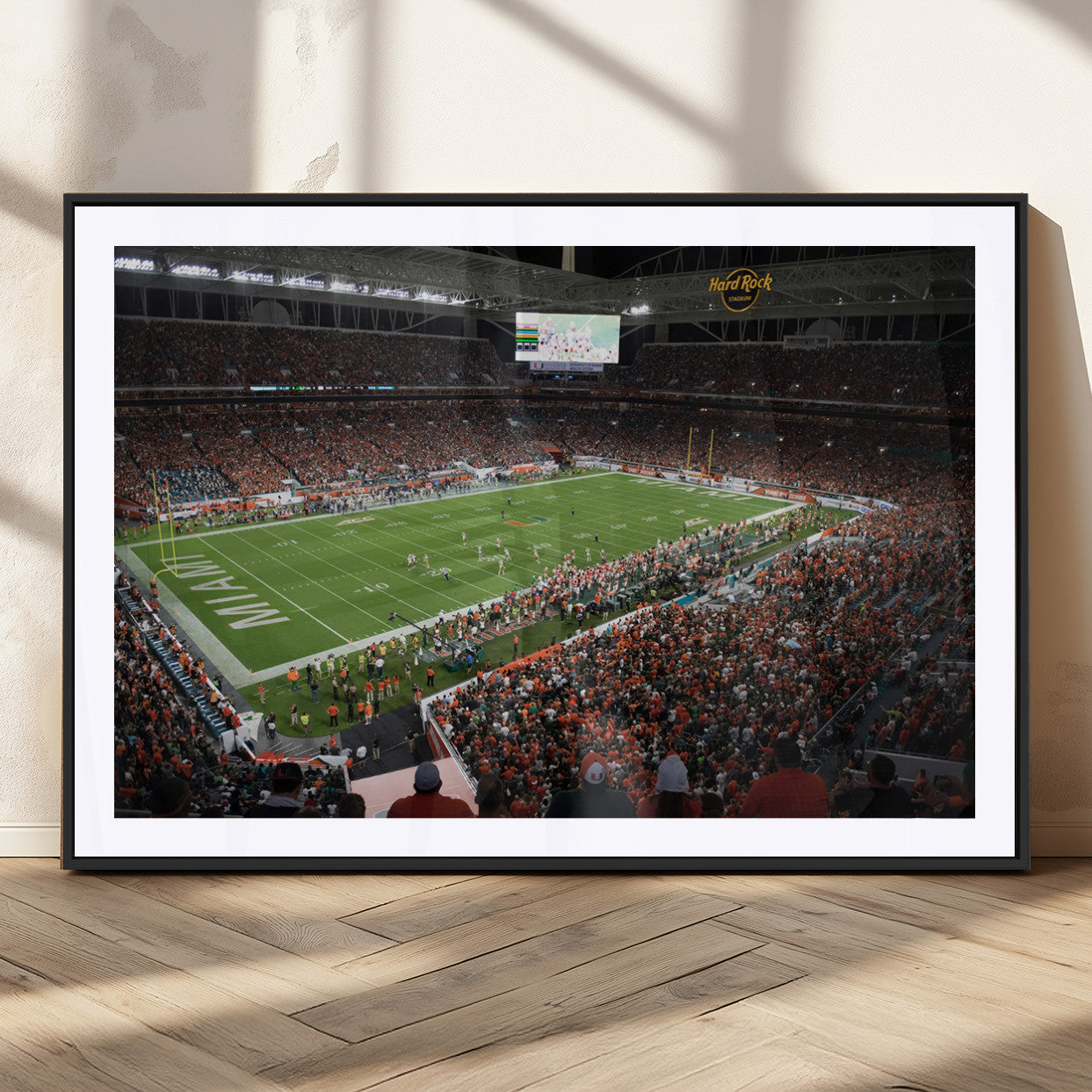 MGC-FP-36x24 - Miami Hurricanes Football Team Print Canvas- Miami Hard Rock Stadium Wall Art Canvas Print