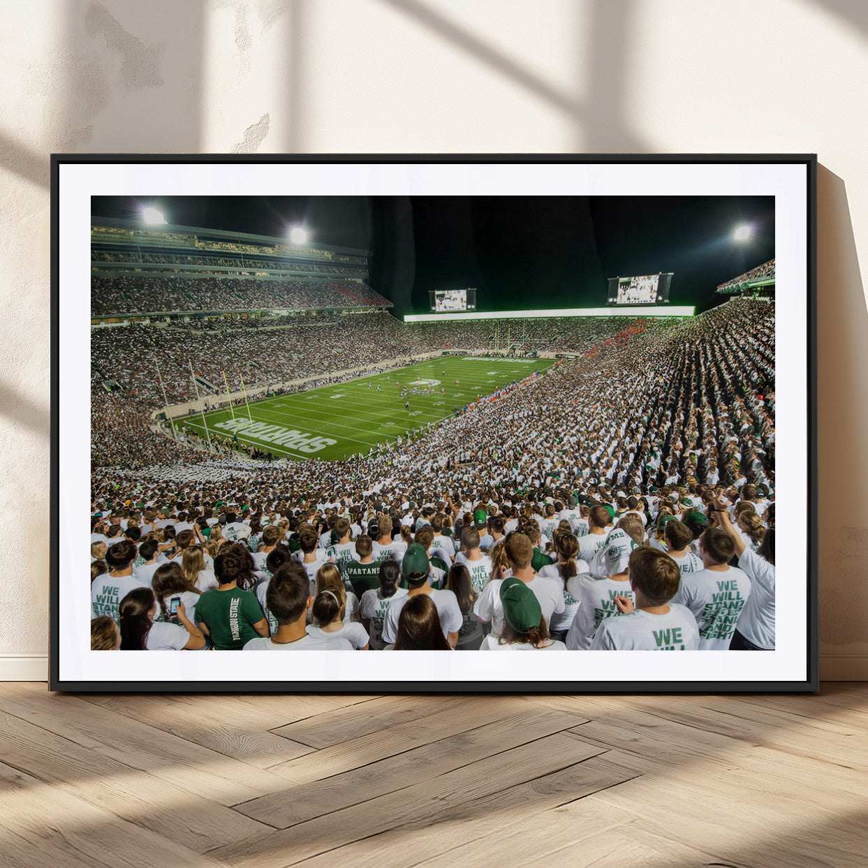 MGC-FP-36x24 - Michigan State Spartans Football Canvas Print - East Lansing Spartan Stadium Wall Art Canvas Print
