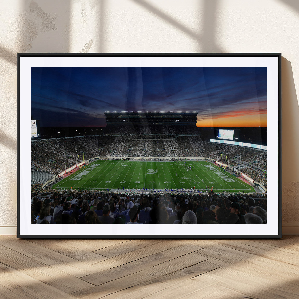 MGC-FP-36x24 - Michigan State Spartans Football Team Print - East Lansing Spartan Stadium Canvas Print