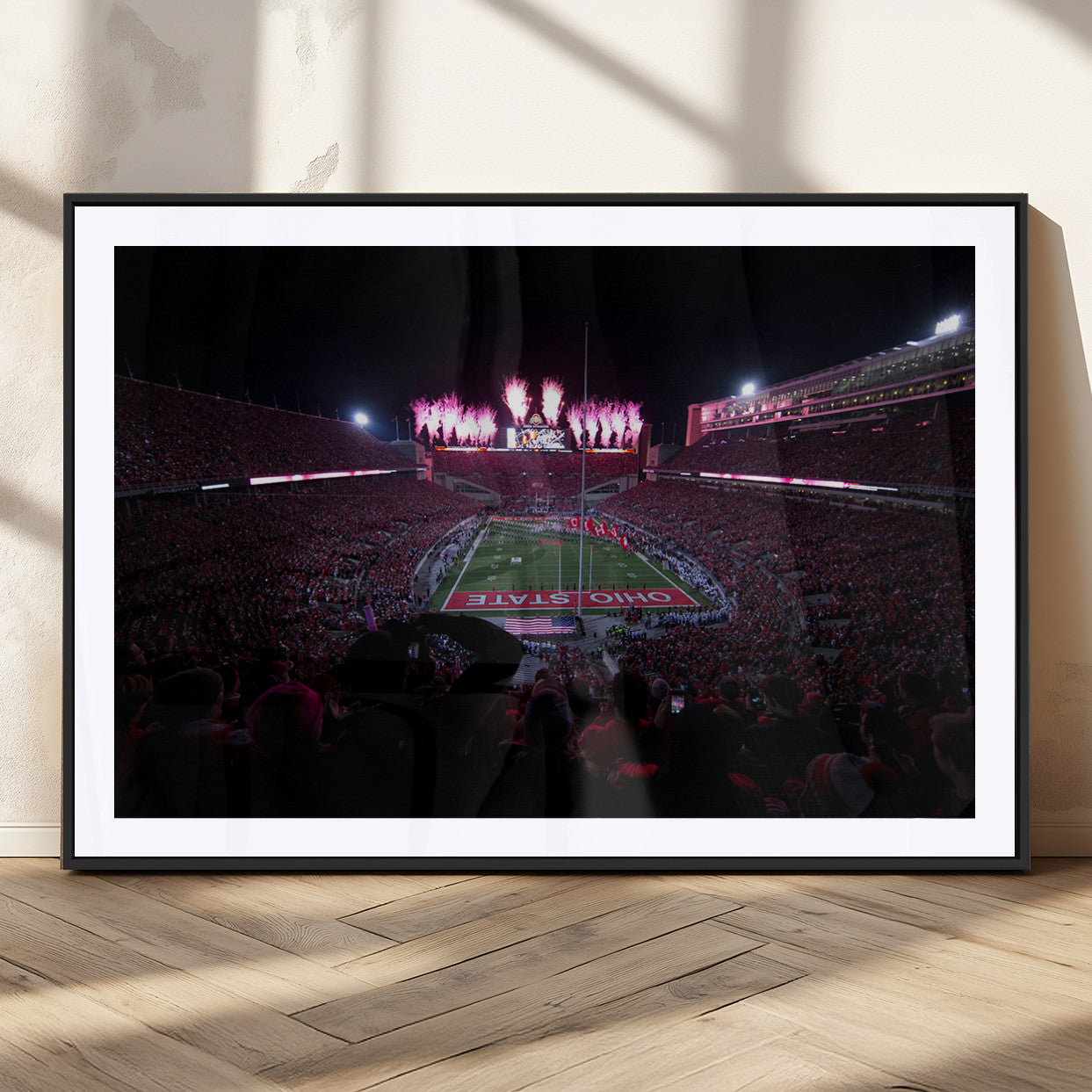 MGC-FP-36x24 - Ohio State University Buckeyes Football Team Print - Columbus Ohio Stadium Wall Art Canvas Print