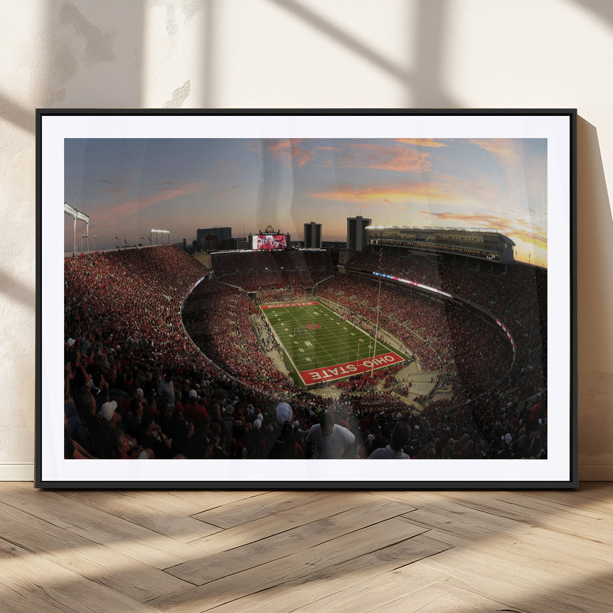 MGC-FP-36x24 - Ohio State University Buckeyes Football Team Print - Columbus Ohio Stadium Wall Art Canvas Print
