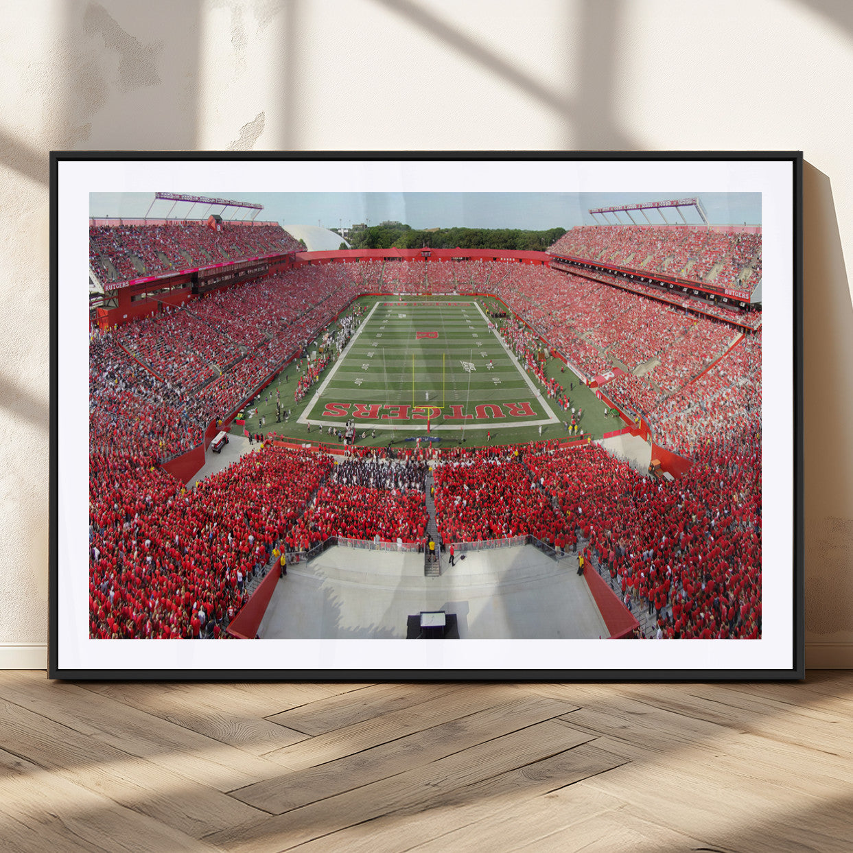 MGC-FP-36x24 - Rutgers Scarlet Knights Football Team Print - Piscataway SHI Stadium Wall Art Canvas Print