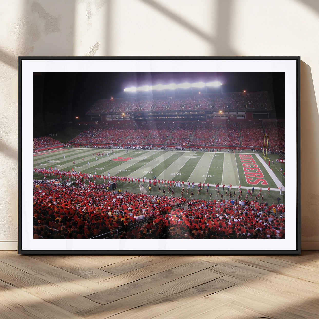 MGC-FP-36x24 - Rutgers University Scarlet Knights Football Team Print - Piscataway SHI Stadium Wall Art Canvas