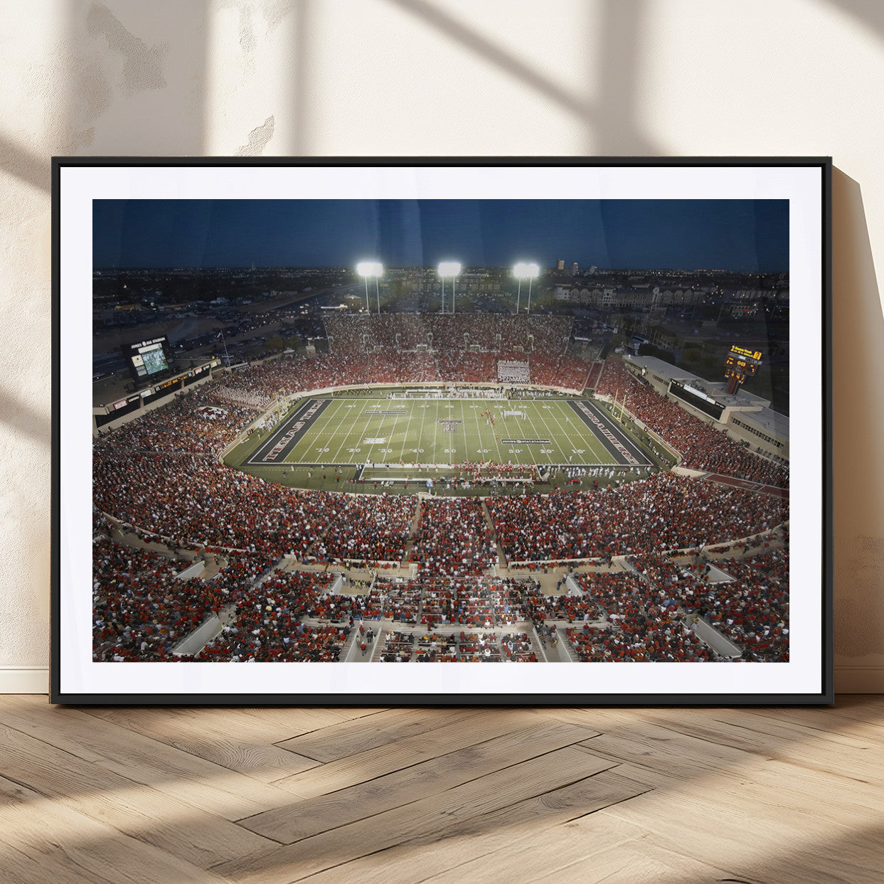 MGC-FP-36x24 - Texas Tech Red Raiders Football Team Print - Lubbock Jones AT&T Stadium Wall Art Canvas Print