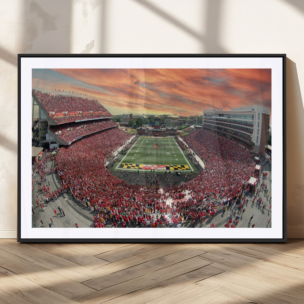 MGC-FP-36x24 - University of Maryland Terrapins Football Team Print - College Park SECU Stadium Wall Art Canvas