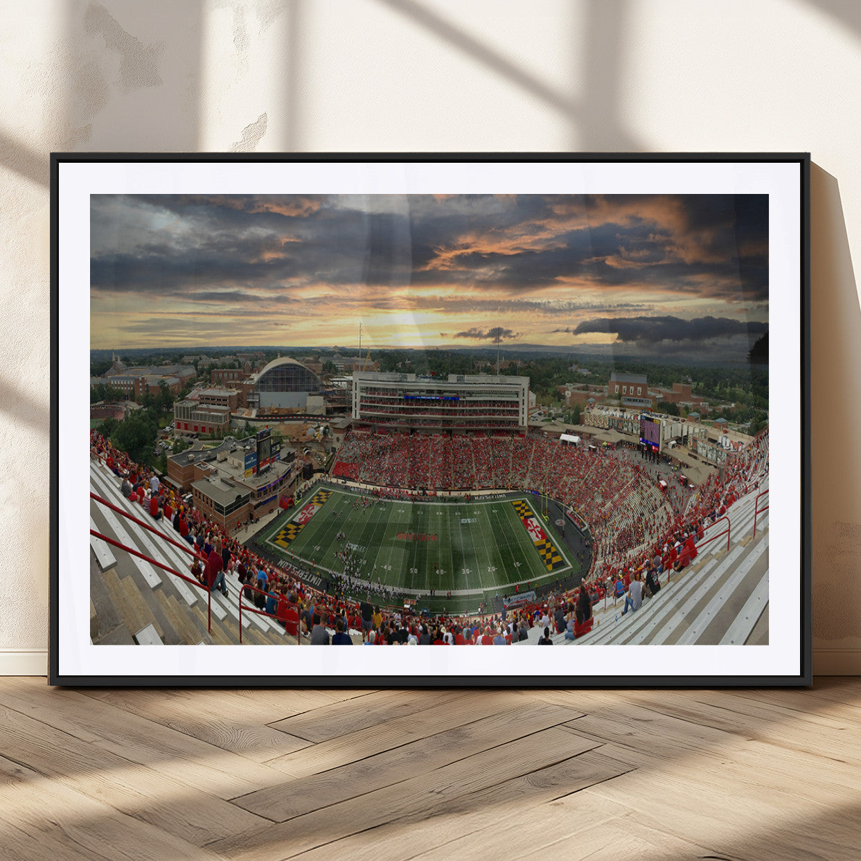 MGC-FP-36x24 - University of Maryland Terrapins Football Team Print - College Park SECU Stadium Wall Art Canvas