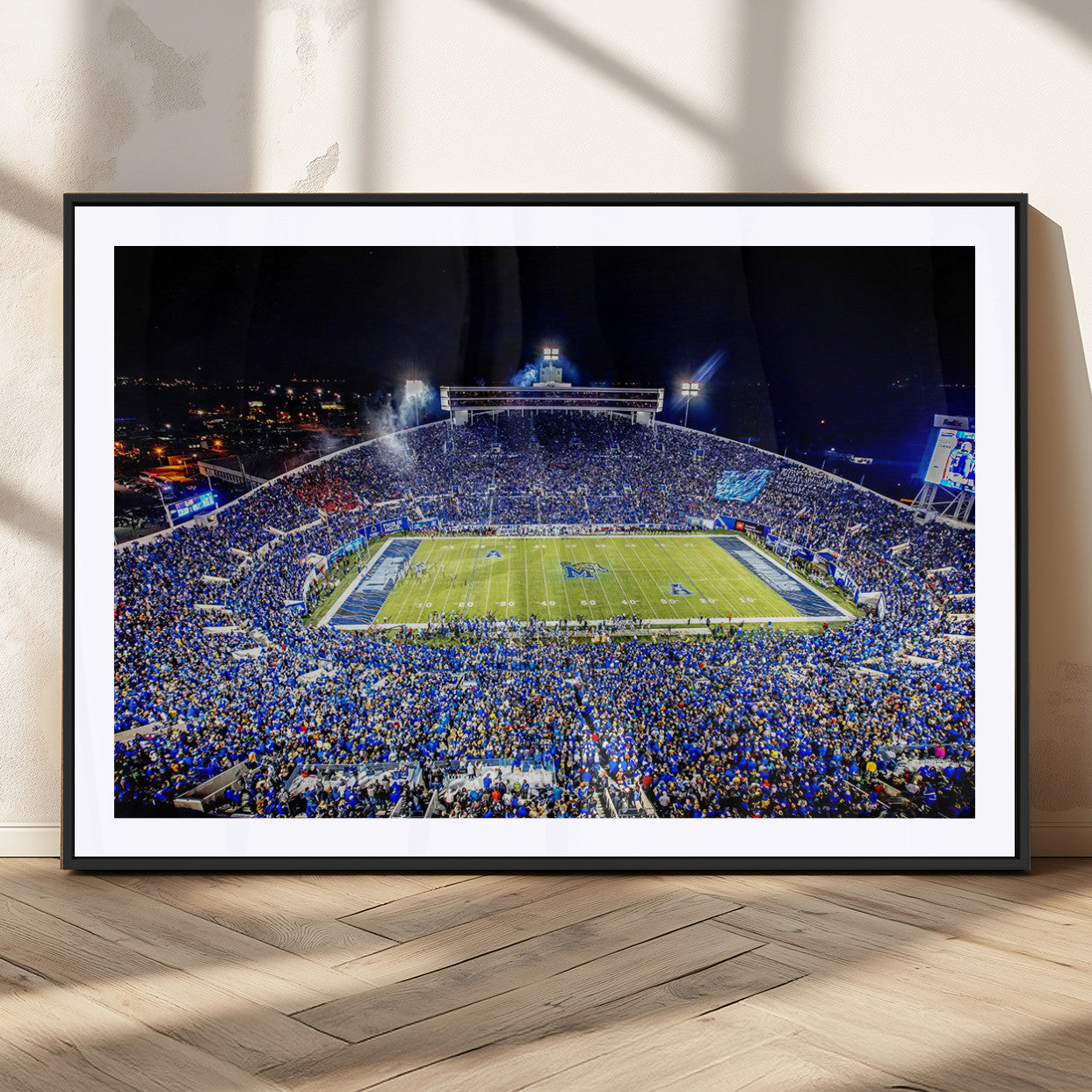 MGC-FP-36x24 - University of Memphis Tigers Football Team Print - Memphis Simmons Bank Liberty Stadium Wall Art