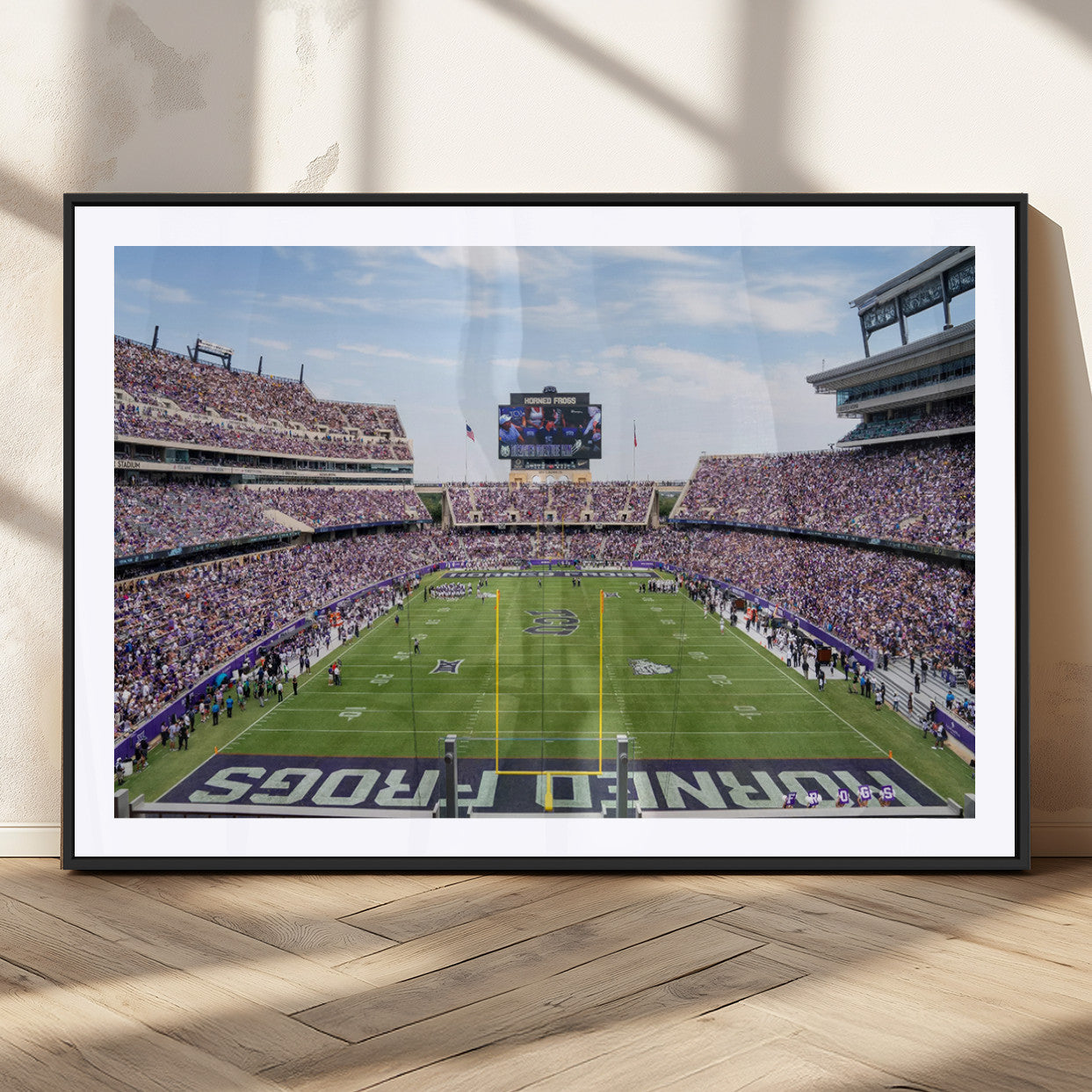 MGC-FP-36x24 - TCU Horned Frogs Football Team Print - Fort Worth Amon G. Carter Stadium Wall Art Canvas Print