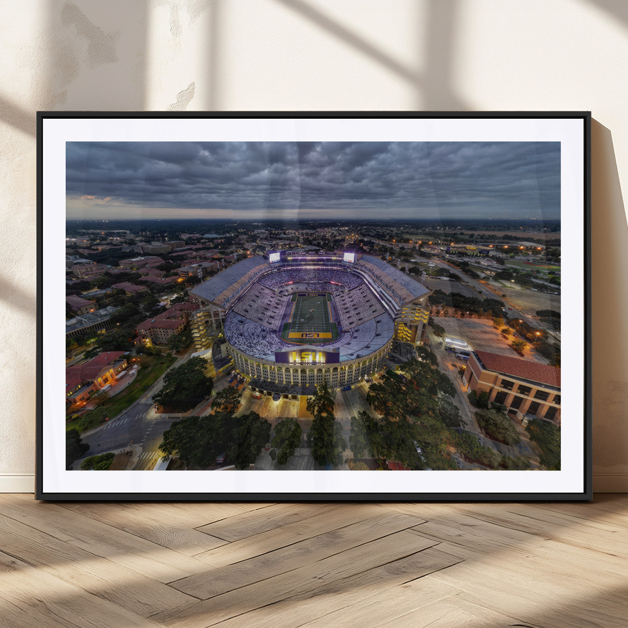 MGC-FP-36x24 - The Louisiana State University Tigers Football Team Print - Baton Rouge Tiger Stadium Wall Art