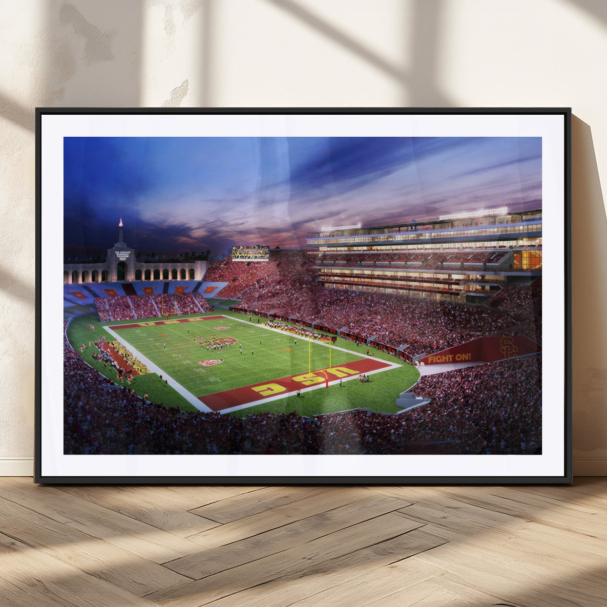 MGC-FP-36x24 - The University of Southern California USC Trojans Football Team Print - Los Angeles Memorial