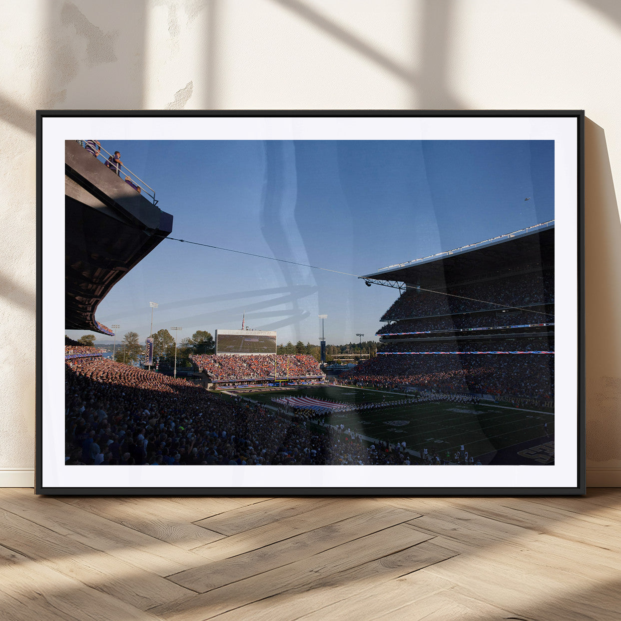 MGC-FP-36x24 - The University of Washington Huskies Football Team Print - Seattle Husky Stadium Wall Art Canvas