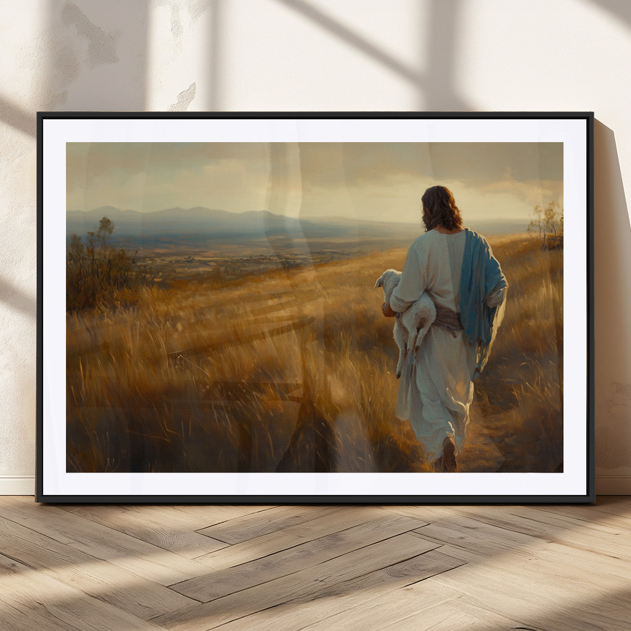 MGC-FP-36x24 - Jesus the Good Shepherd Wall Art Canvas Print - Inspirational Christian Religious Print for Prayer