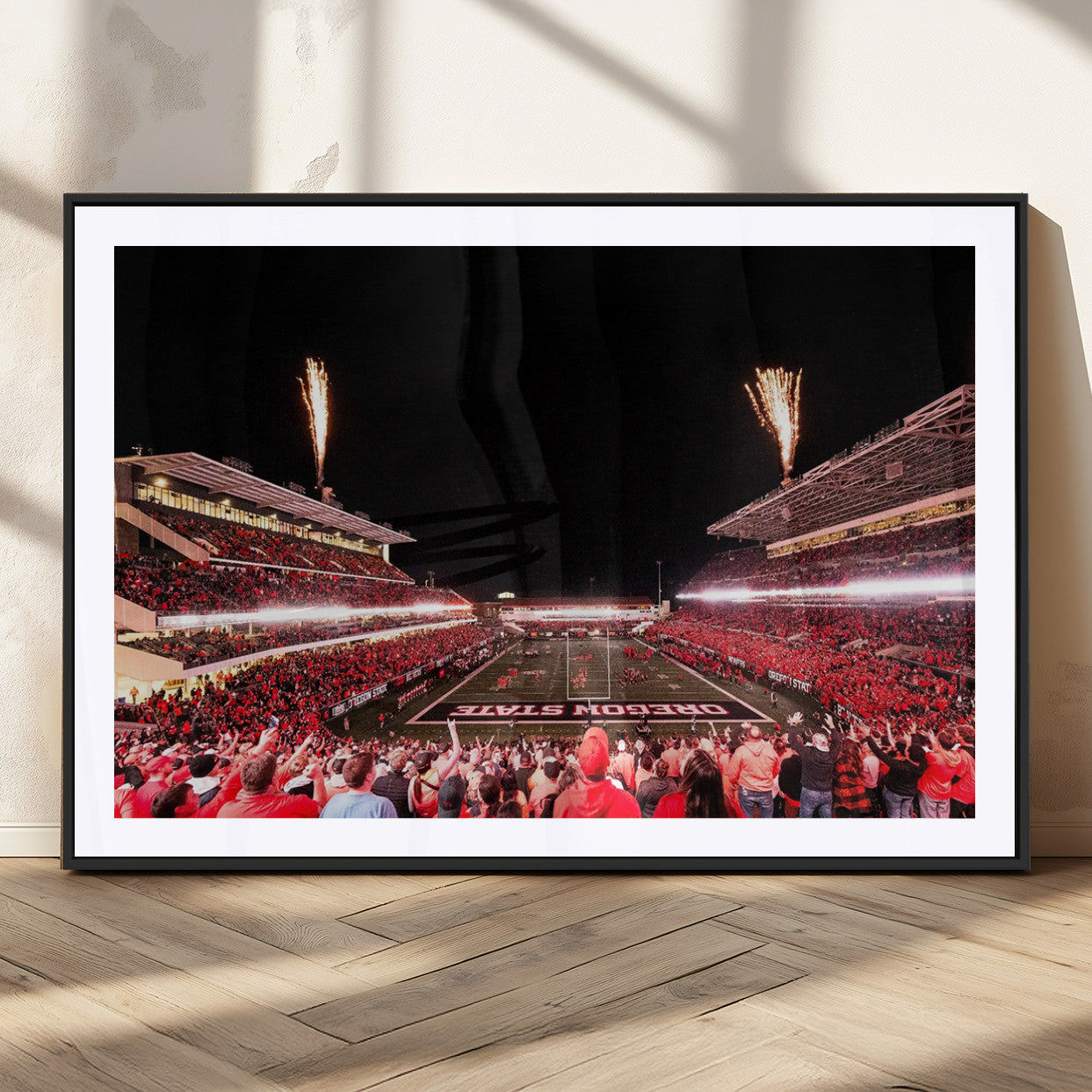 MGC-FP-36x24 - Oregon State Beavers Football Team Print - Corvallis Reser Stadium Wall Art Canvas Print