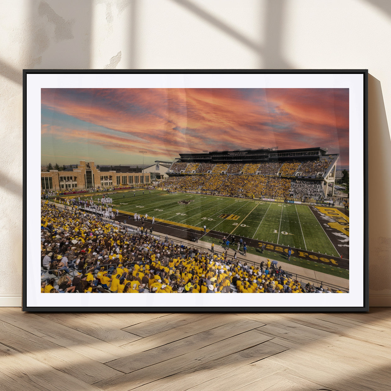 MGC-FP-36x24 - University of Wyoming Cowboys Football Team Print - Laramie Jonah Field War Memorial Stadium Wall
