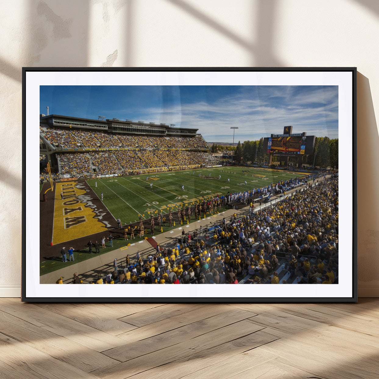 MGC-FP-36x24 - University of Wyoming Cowboys Football Team Print - Laramie Jonah Field War Memorial Stadium Wall